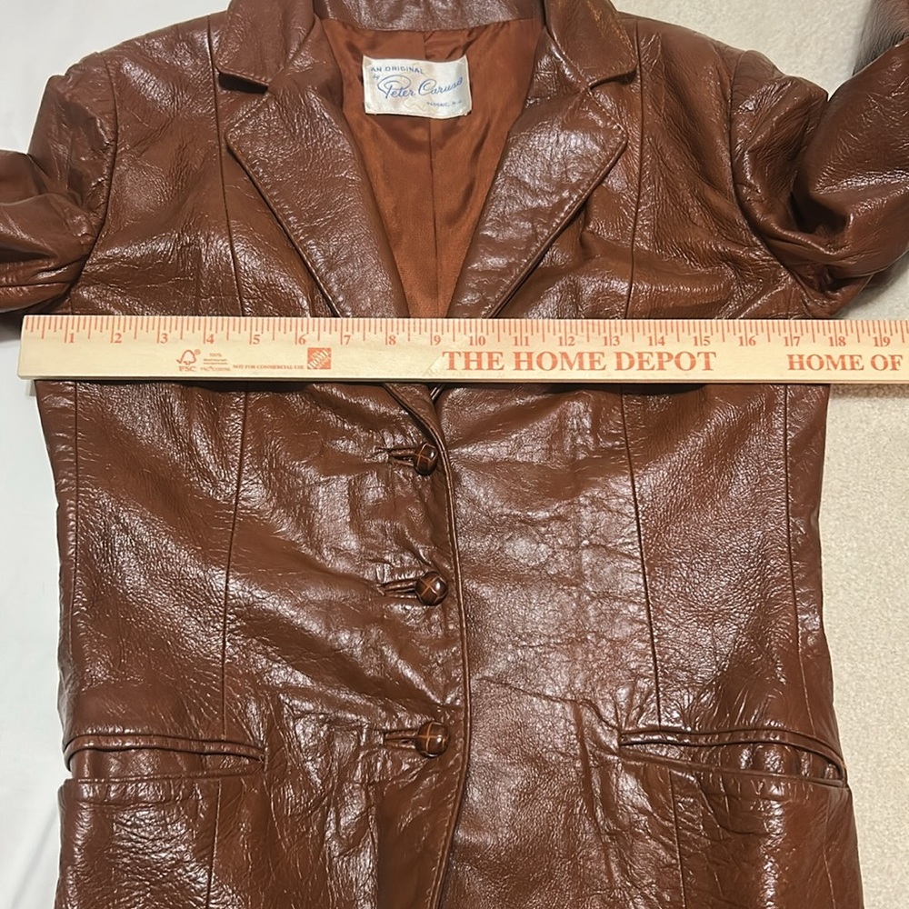Peter Caruso Women’s Leather Jacket Brown size M?